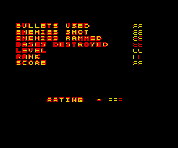 Gameplay screenshot, dropping bombs.