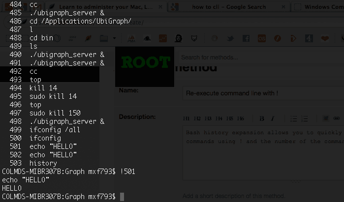 Re-execute command line with !