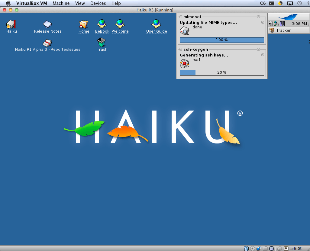 Installing Haiku under Mac OS X with Virtualbox