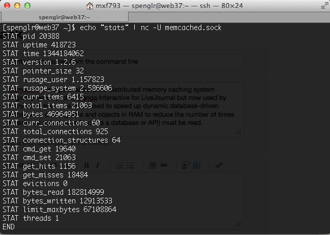 Control memcached from the command line